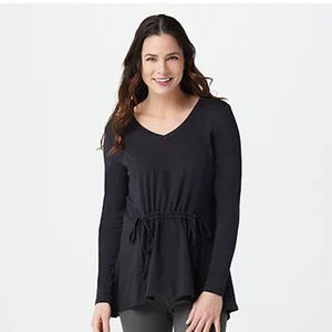 AnyBody Drawstring Top 3X Black